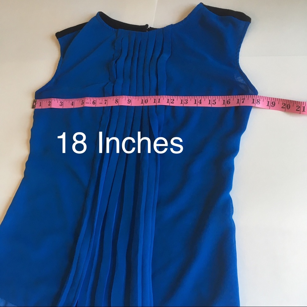 Small Blue Worthington Blouse with Ruffle